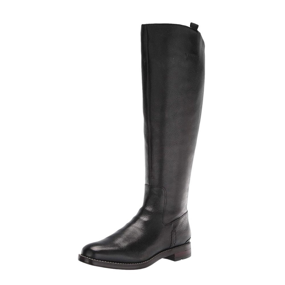 Franco Sarto MEYER Knee High Boots Black Leather Women's Shoes